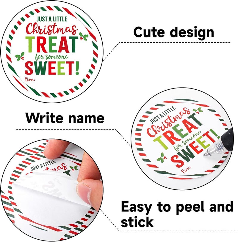 Alynta Christmas Gift Tags Stickers - 2 Inch Holiday Stickers 120Pcs Large Round Christmas Card Sticker Labels Xmas Sticker for Envelope Seals Card Ornament (Red and Green) - Image 3